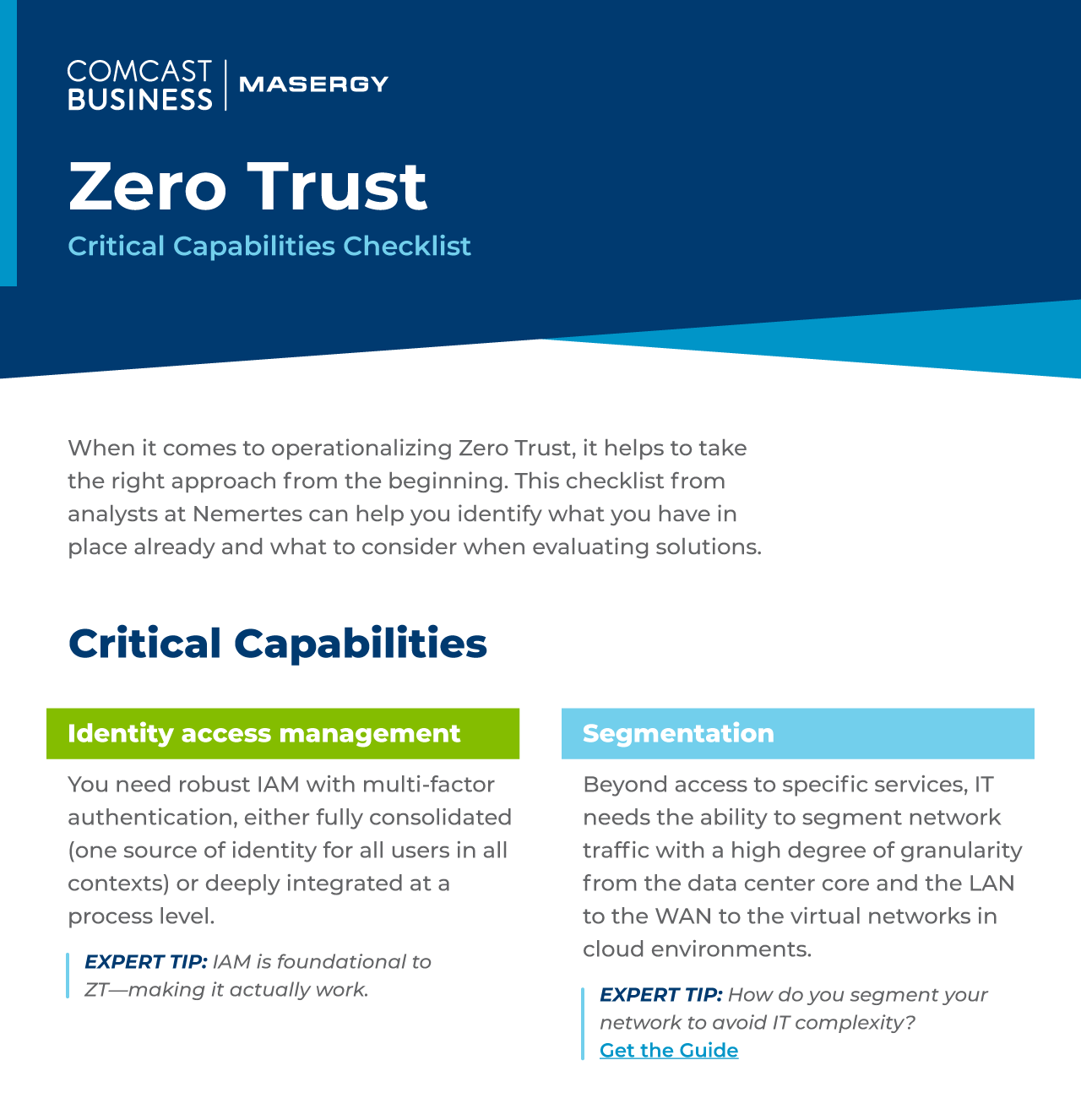 Infographic: Zero Trust Capabilities Checklist